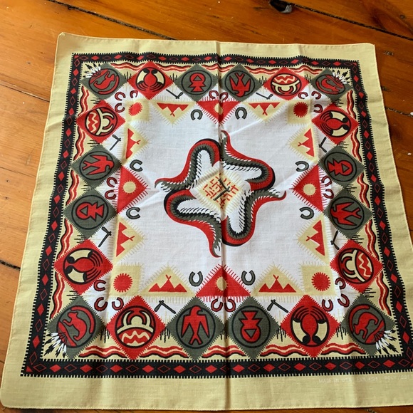 Vintage Accessories - Western Bandana Scarf - Vintage - Made in America